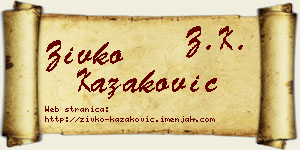 Živko Kazaković vizit kartica
